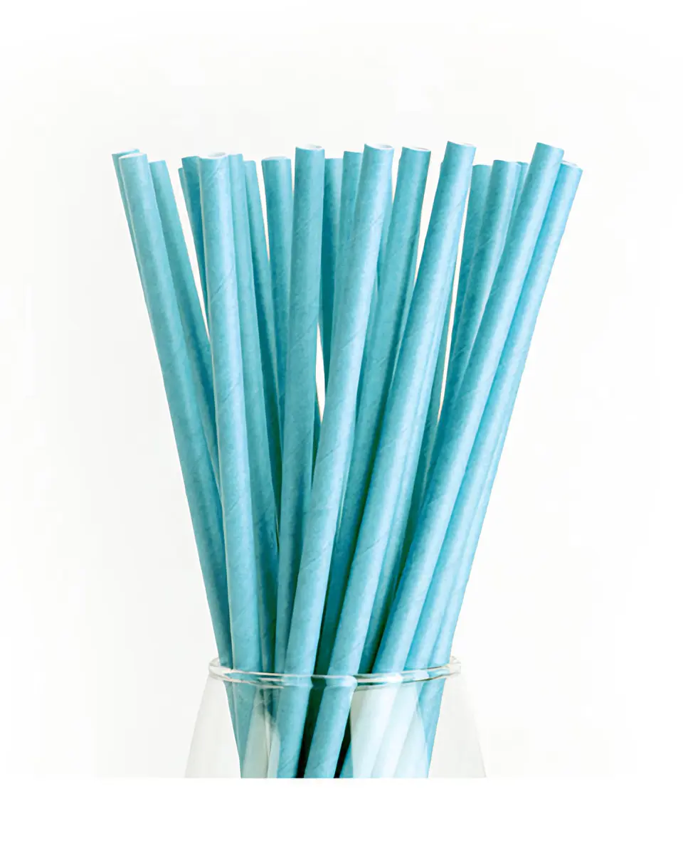 Bombillas de papel celeste 1