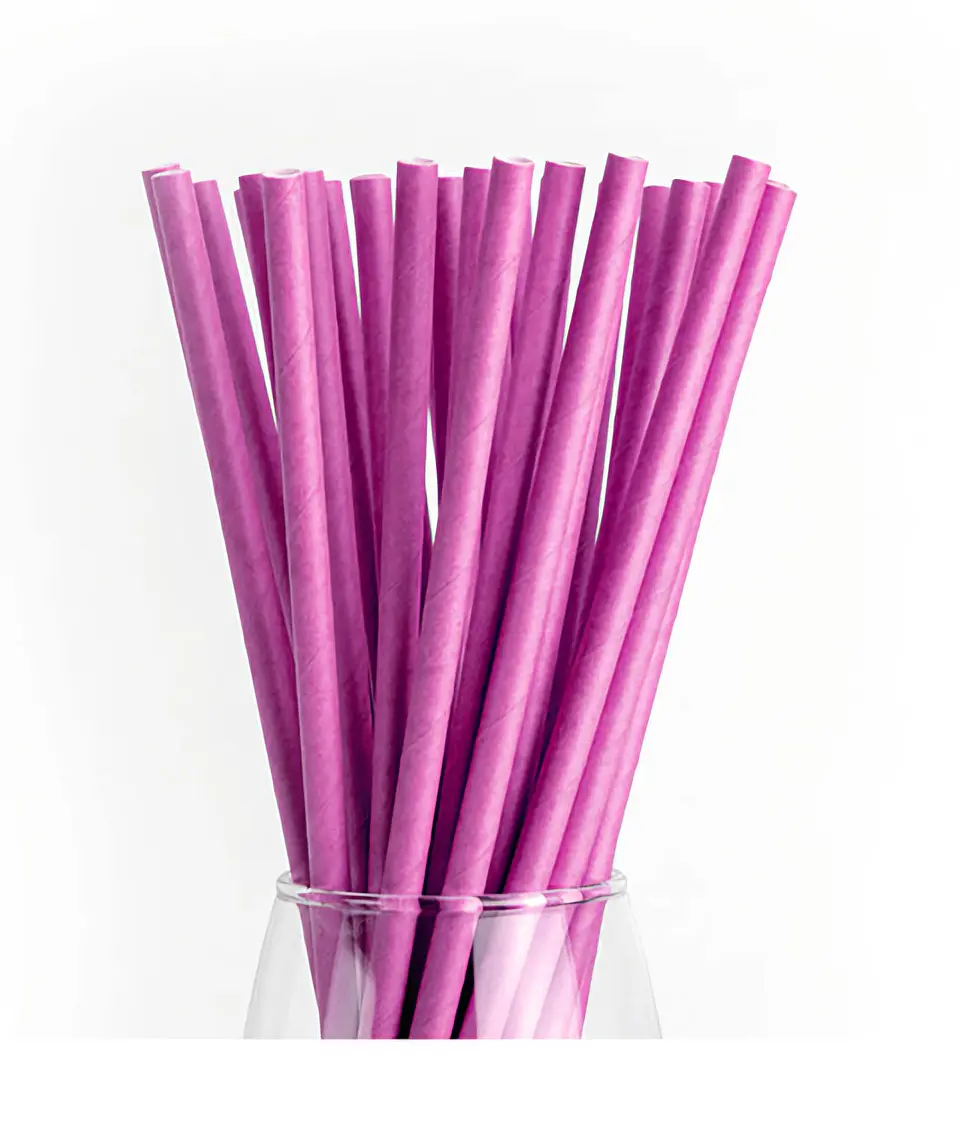 Bombillas de papel fucsia 1