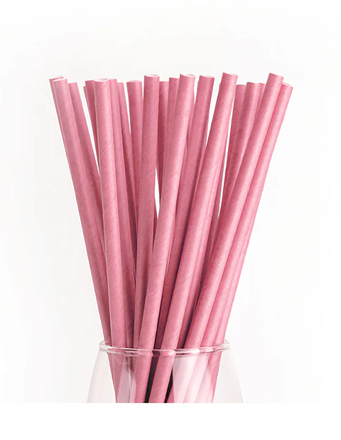 Bombillas de papel rosado