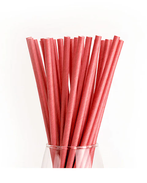 Bombillas de papel rojo