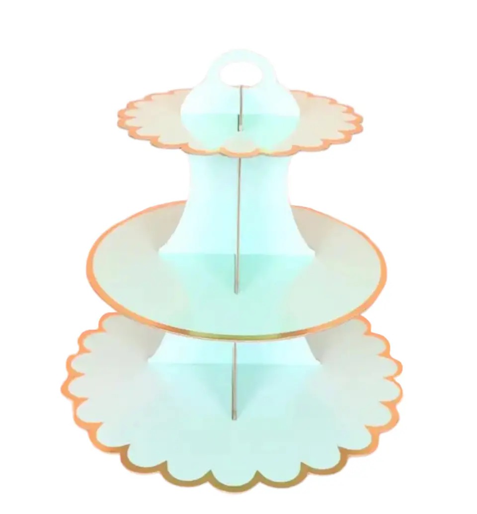 Porta cupcakes de cartón celeste metálico 1