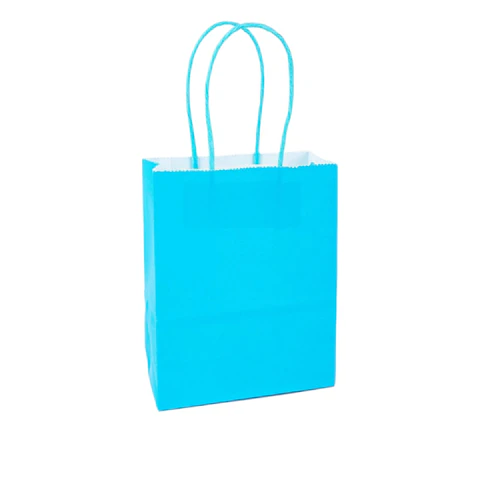 Bolsas de papel kraft chica celeste