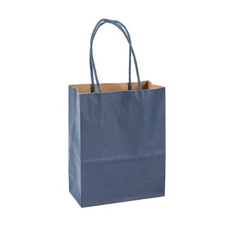 Bolsas de papel kraft mediana azul marino
