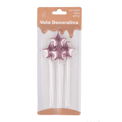 Velas estrella gold rosa