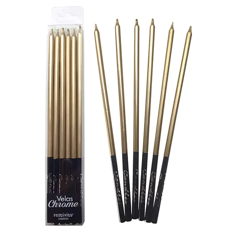 Velas chrome dorada 1