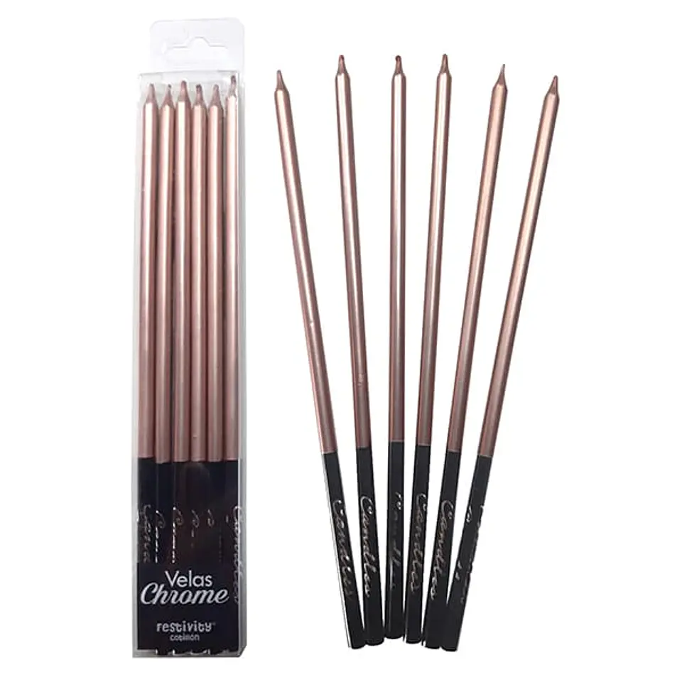 Velas chrome gold rosa 1