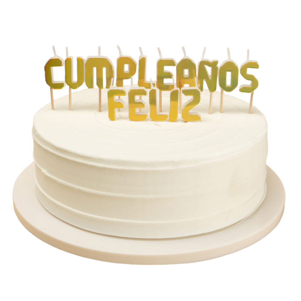 Velas feliz cumpleaños dorado