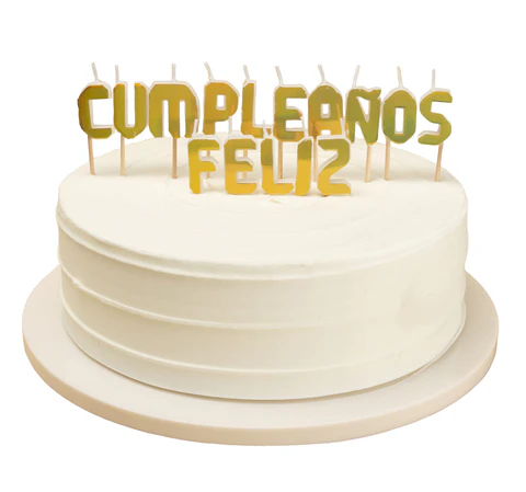 Velas feliz cumpleaños dorado