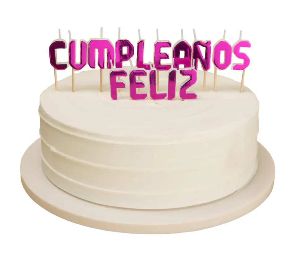 Velas feliz cumpleaños fucsia 1