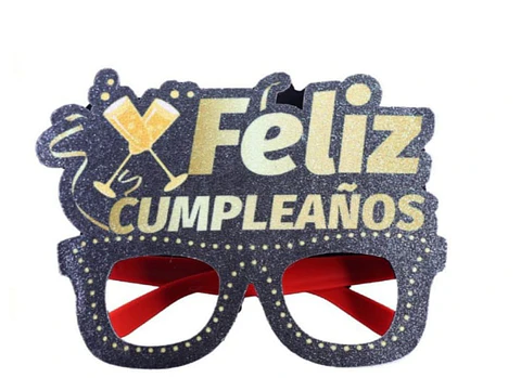 Lentes Cumpleaños copa dorado