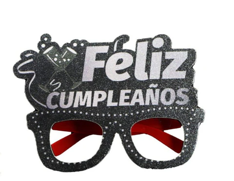 Lentes Cumpleaños copa plateado