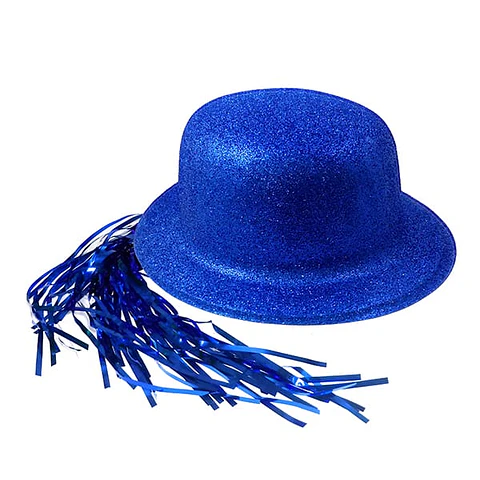 Gorro escarchado con pelo azul