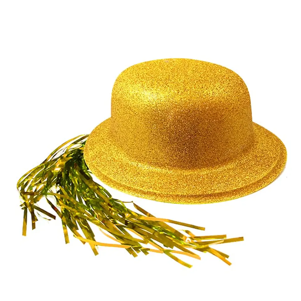 Gorro escarchado con pelo dorado 1