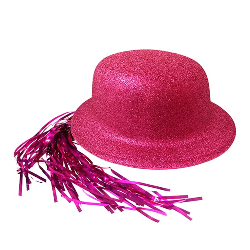 Gorro escarchado con pelo fucsia