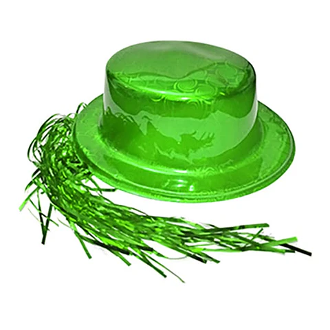 Gorro brillante con pelo verde