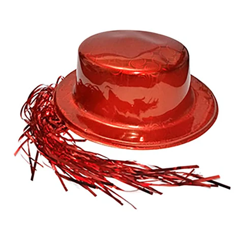 Gorro brillante con pelo rojo