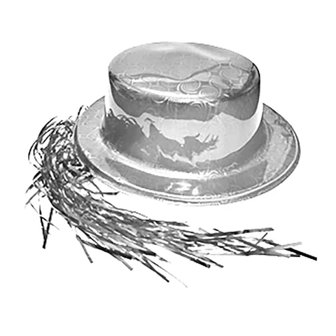 Gorro brillante con pelo plata