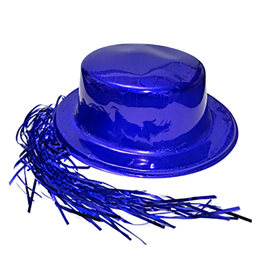 Gorro brillante con pelo azul 1