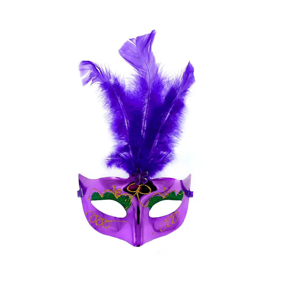 Antifaz veneciano pluma morado 1