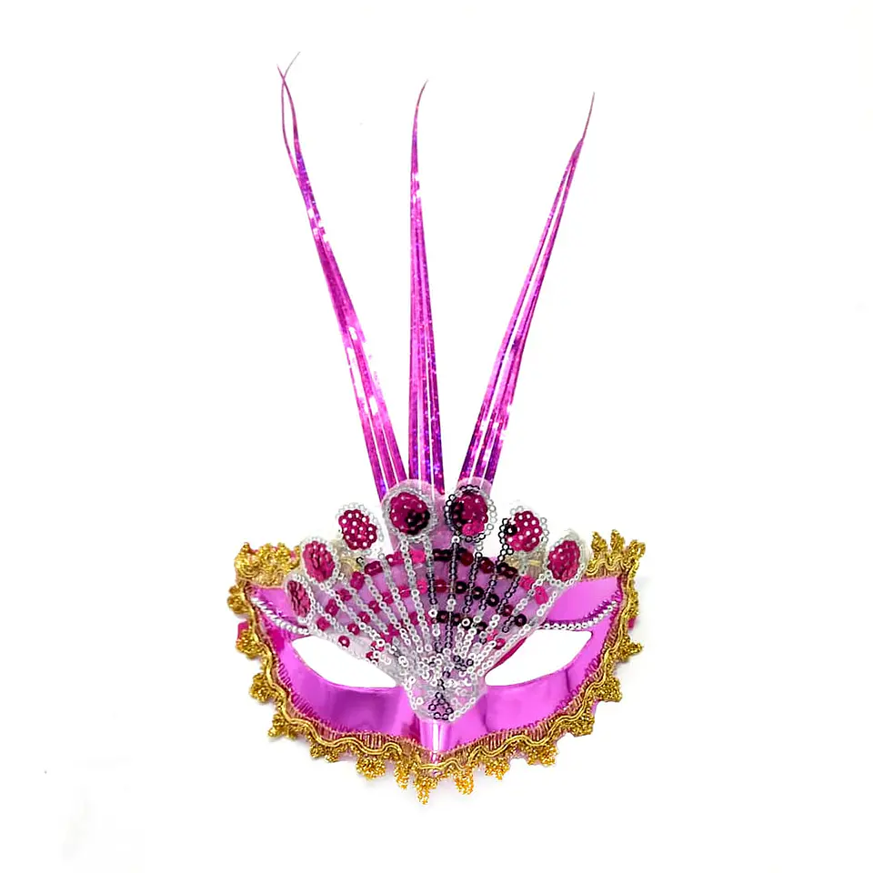 Antifaz veneciano abanico fucsia 1