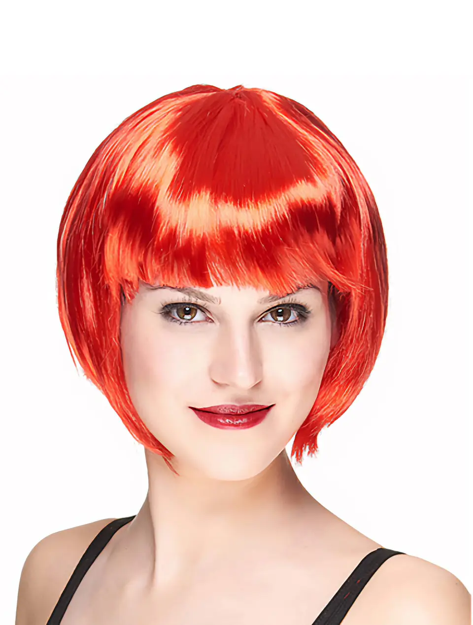 Peluca melena corta rojo 1