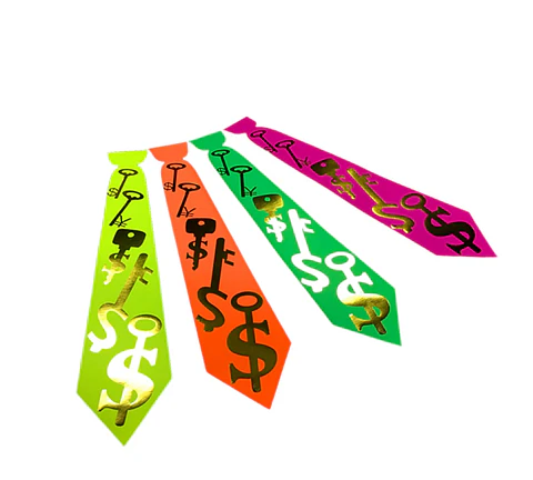 Corbata flúor cartón 6 unidades