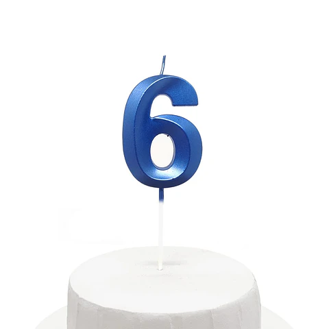 Vela 6 metalizada azul