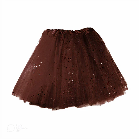 Falda tutu brillo adulto café
