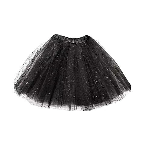Falda tutu brillo adulto negro