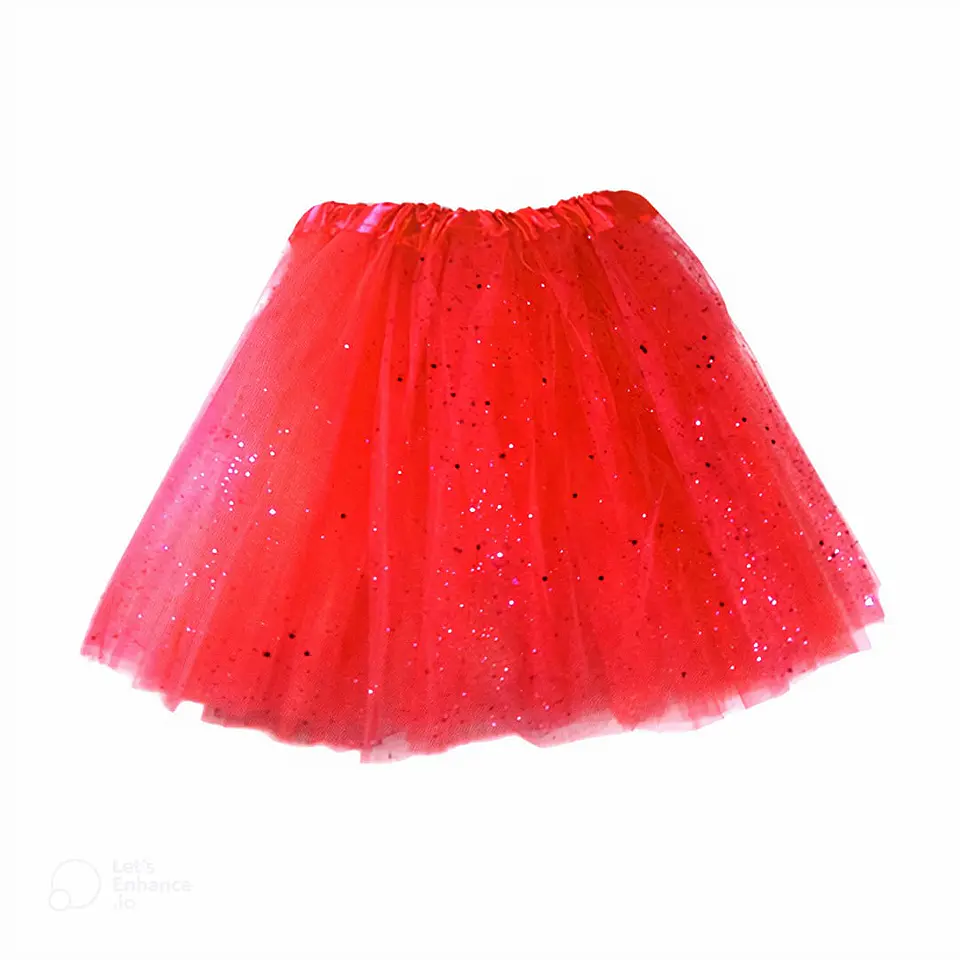 Falda tutu brillo niña rojo 1