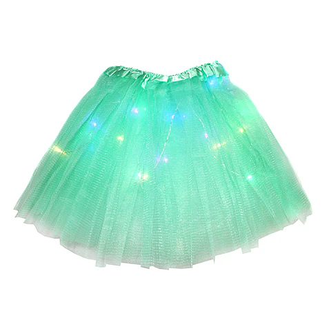 Falda tutu niña LED verde menta