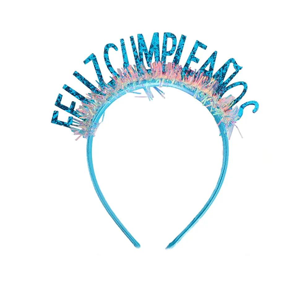 Cintillo feliz cumpleaños celeste 1