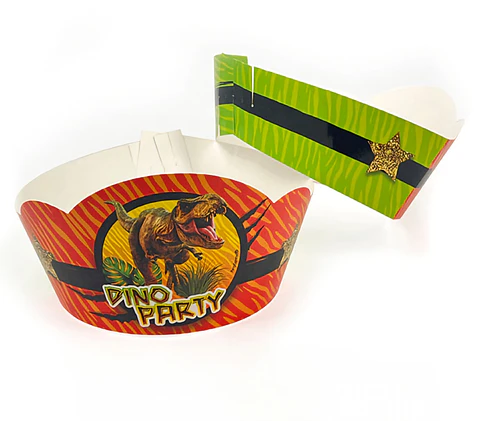 Gorros invitados Dinosaurio x6