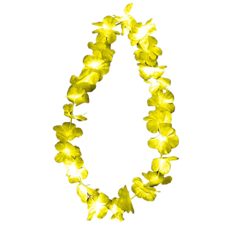 Collar hawaiano amarillo 6 unidades