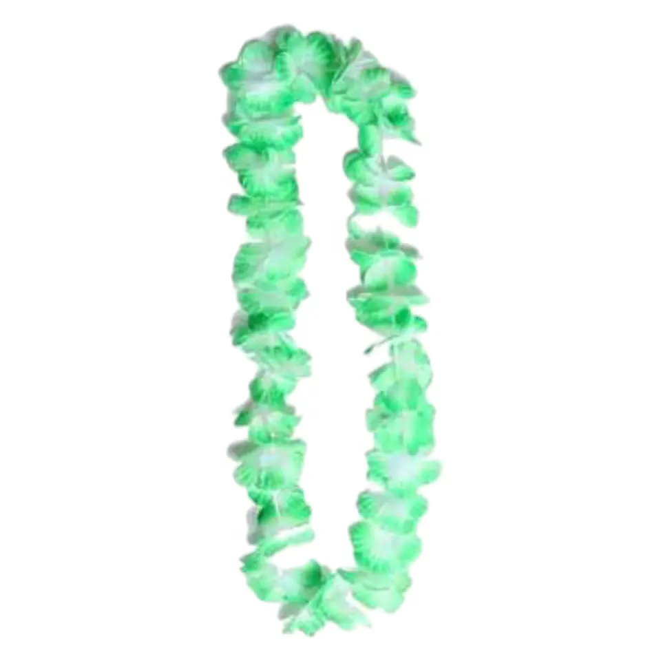 Collar hawaiano verde 6 unidades 1