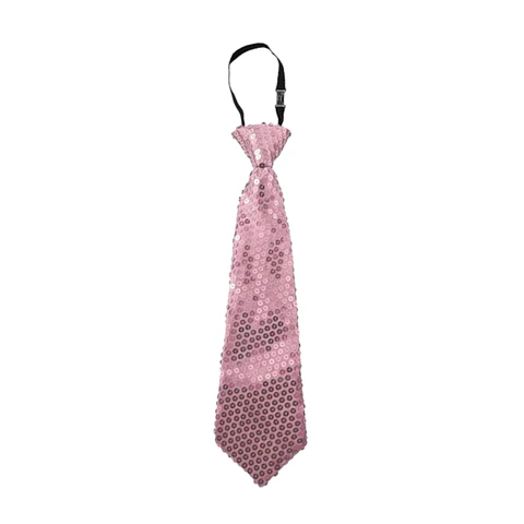 Corbata lentejuelas rosado
