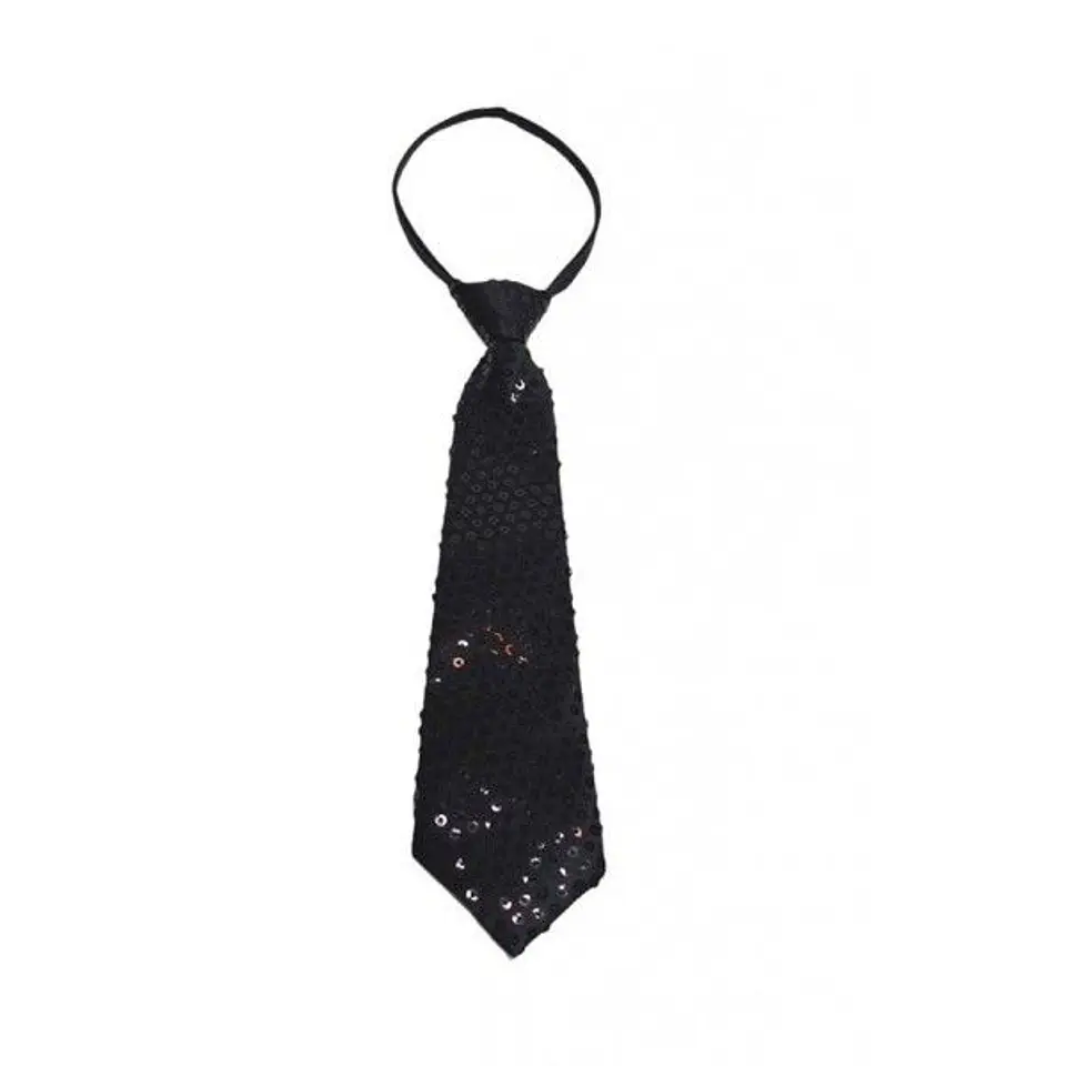 Corbata lentejuelas negro 1