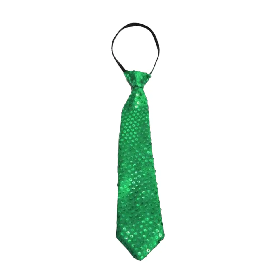 Corbata lentejuelas verde 1