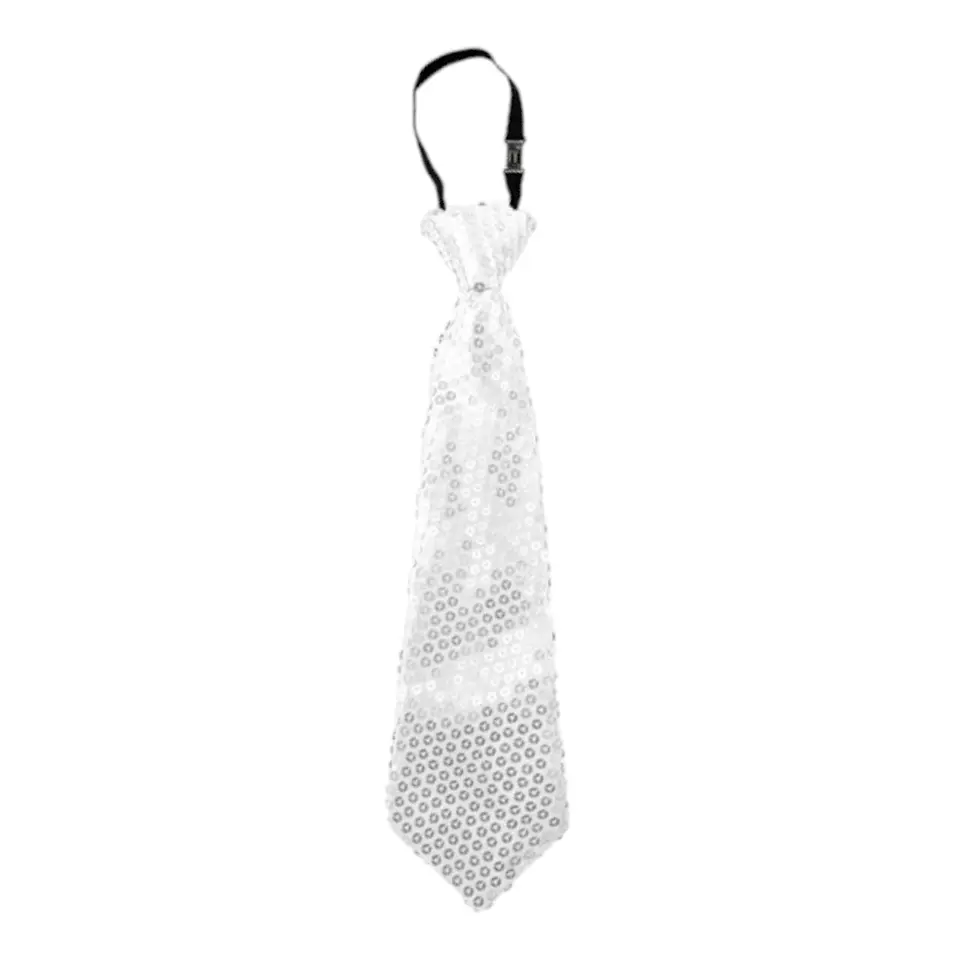 Corbata lentejuelas blanco 1