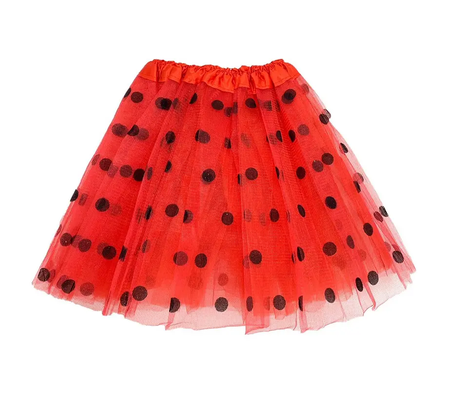 Falda tutu niña rojo polka 1