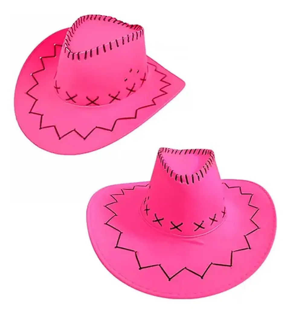 Sombrero vaquero flúor fucsia 1