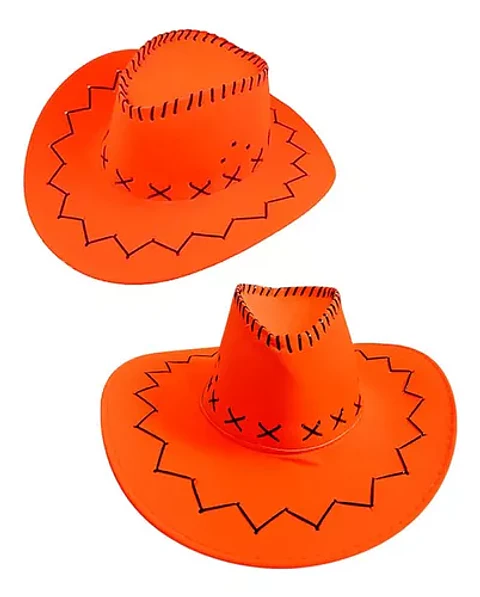 Sombrero vaquero flúor naranja