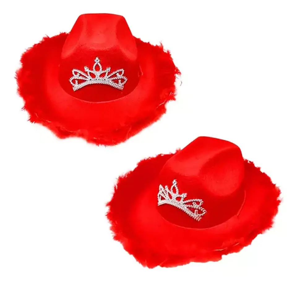 Sombrero vaquero con corona rojo  1