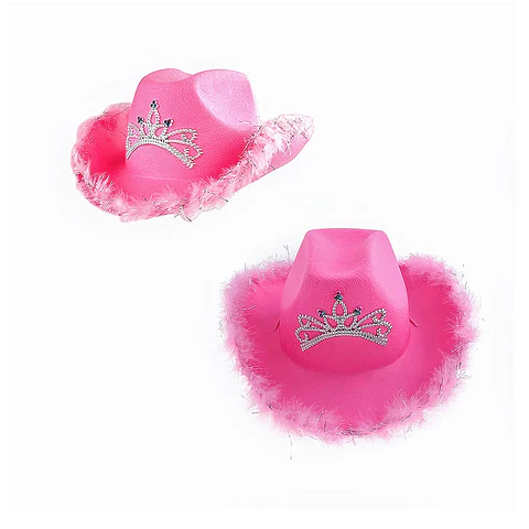 Sombrero vaquero con corona rosado