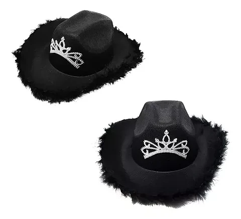 Sombrero vaquero con corona negro