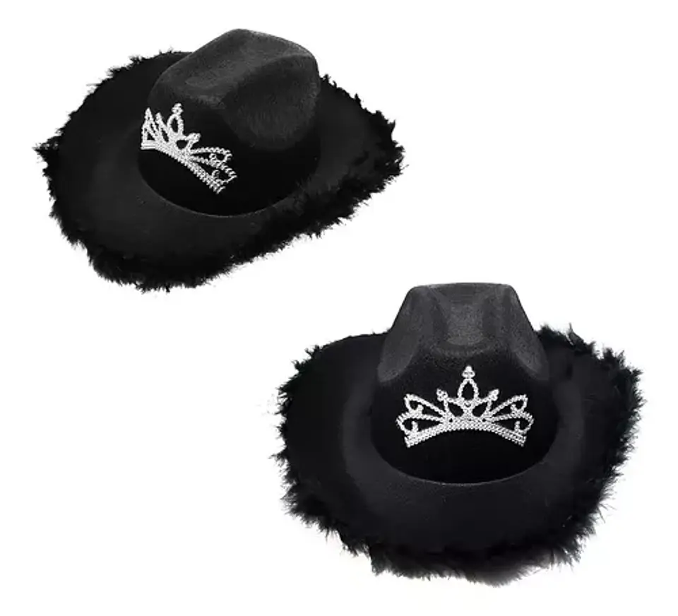 Sombrero vaquero con corona negro 1