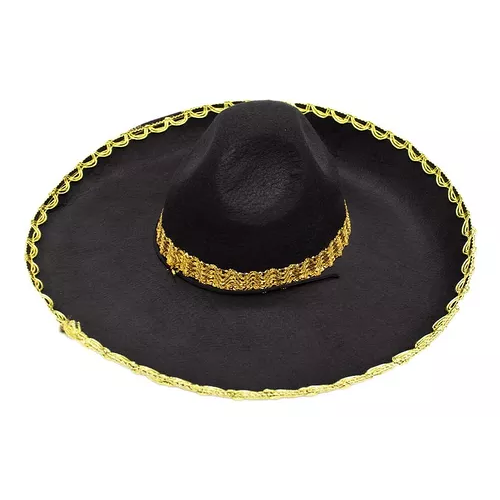 Sombrero mexicano mariachi grande dorado