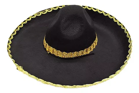 Sombrero mexicano mariachi grande dorado