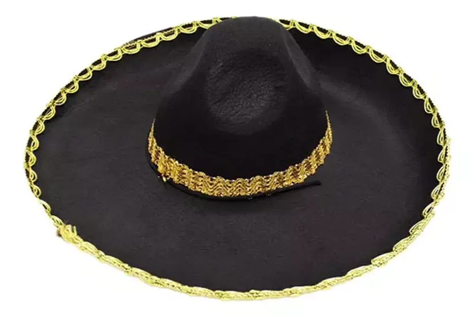 Sombrero mexicano mariachi grande dorado 1