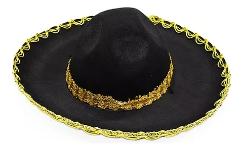 Sombrero mexicano mariachi chico dorado